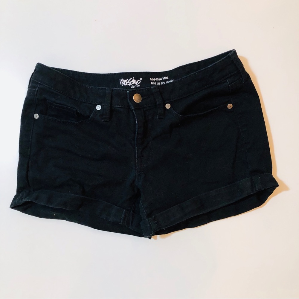 Cuffed Mossimo Black Jean Shorts